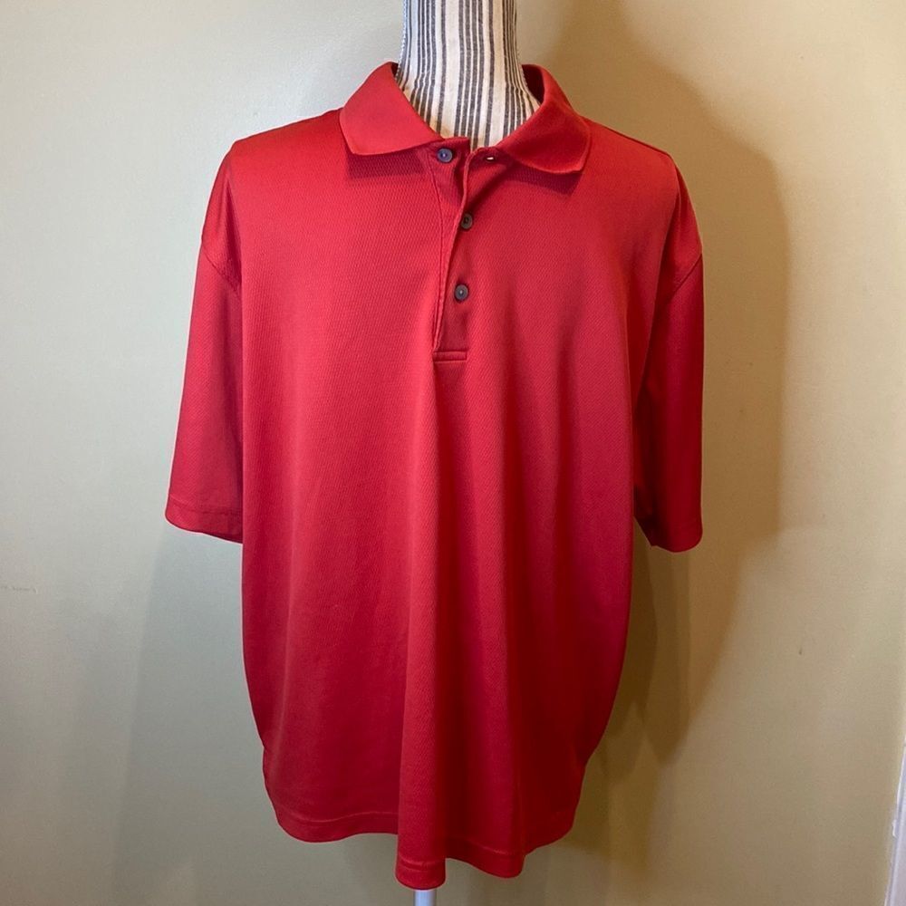 Pga Tour Red Large Mens Polo